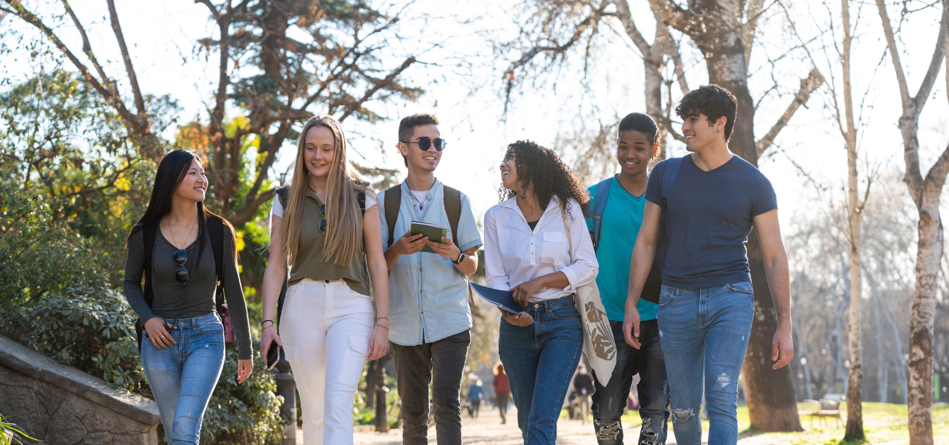 Group of teens walking together.