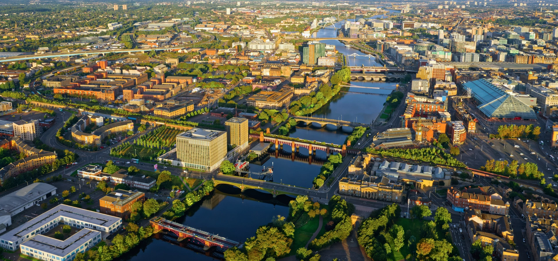 Aerial view of Glasgow.