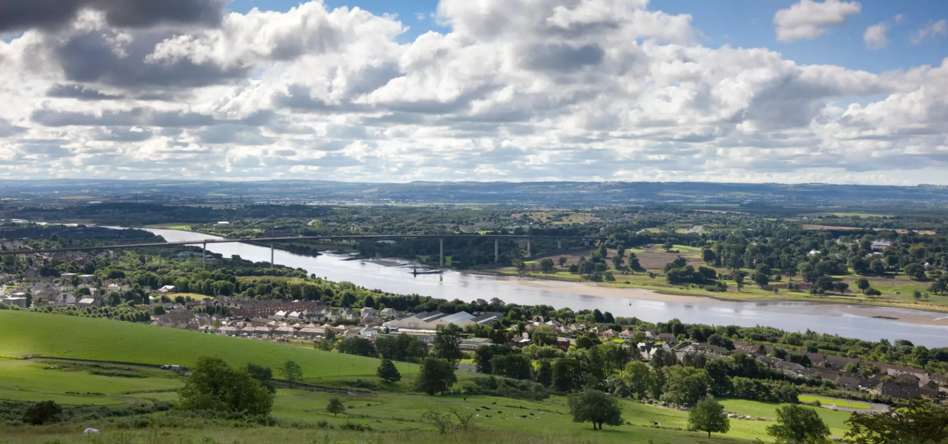 Aerial view of the Erskine Bridge in Greater Glasgow and Clyde.