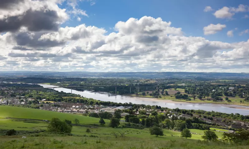 Aerial view of the Erskine Bridge in Greater Glasgow and Clyde.