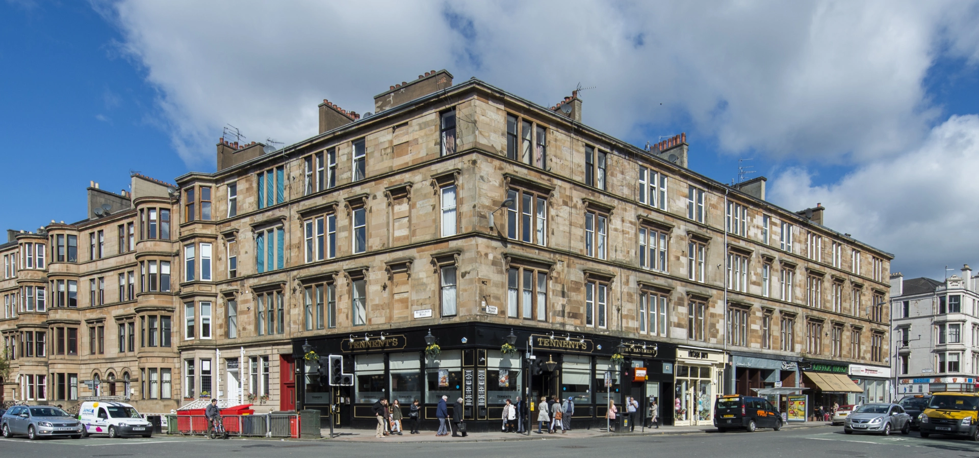 Street view of Woodlands area in Glasgow.